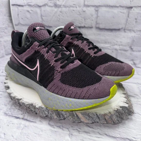 Nike React Infinity Run Flyknit 2 Shoes Womens 10.5 Violet Dust Running Sneakers - Picture 5 of 15
